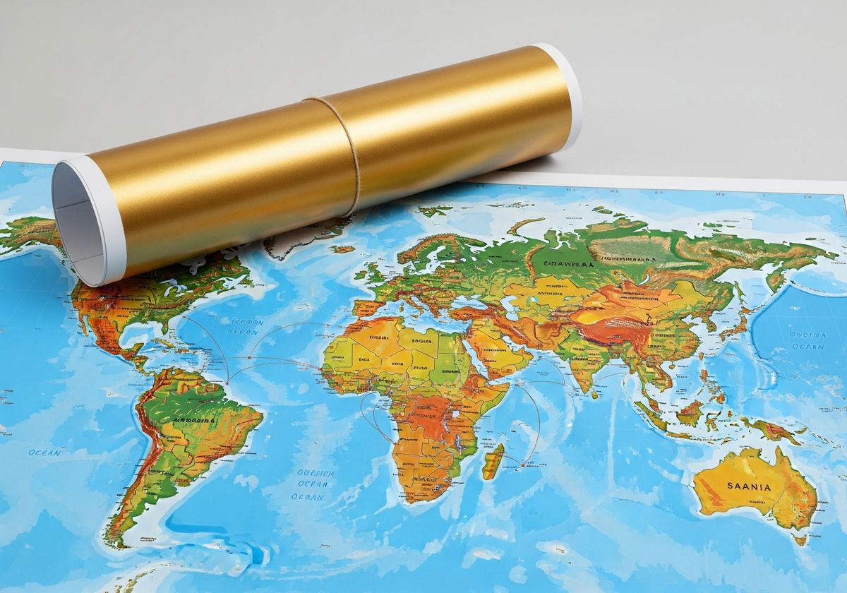 World scratch map poster showing scratched travel destinations