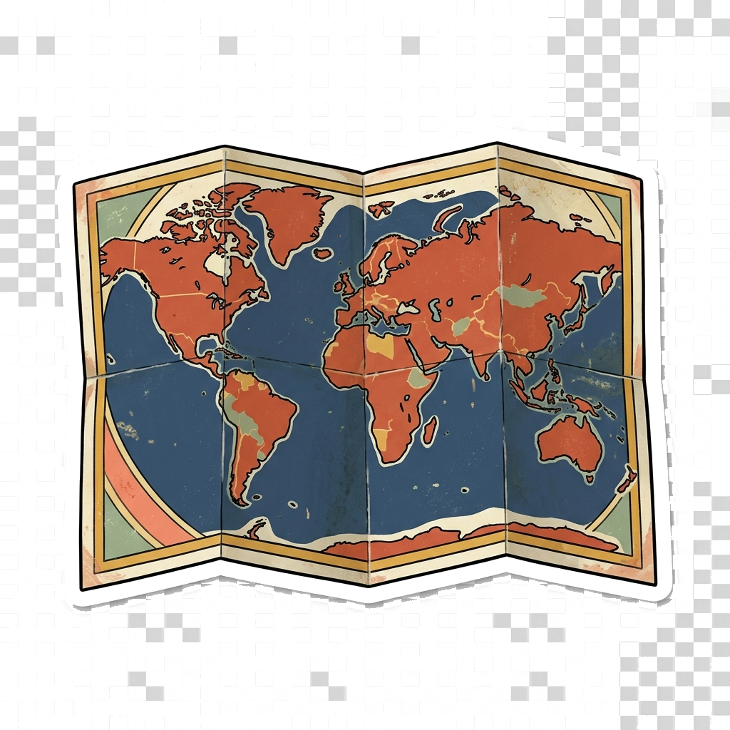 travel map doodle