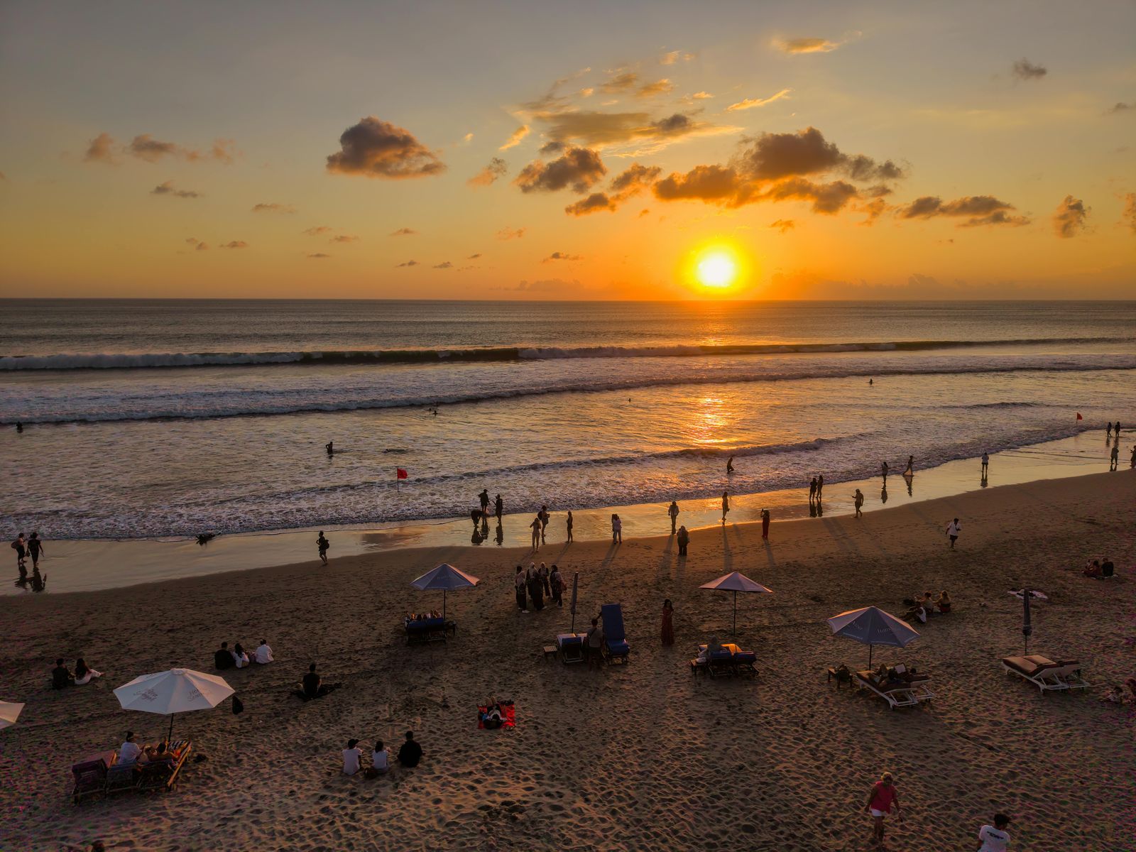 Bali Seminyak beach at sunset