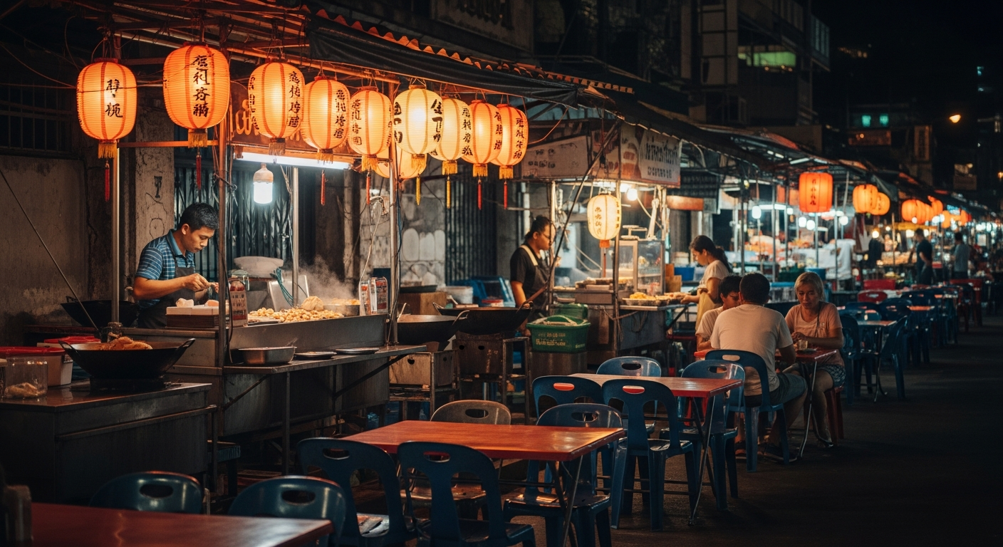Bangkok street food polaroid