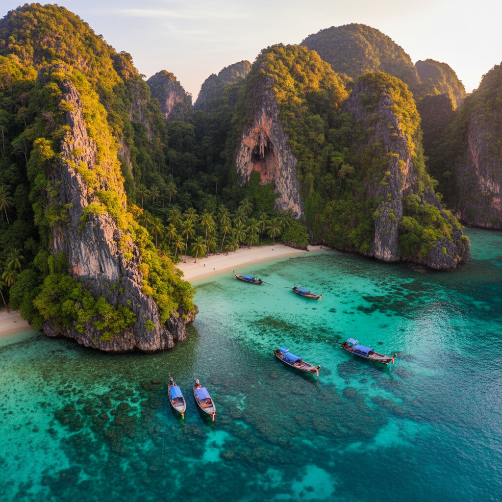 Thailand limestone karsts and turquoise water