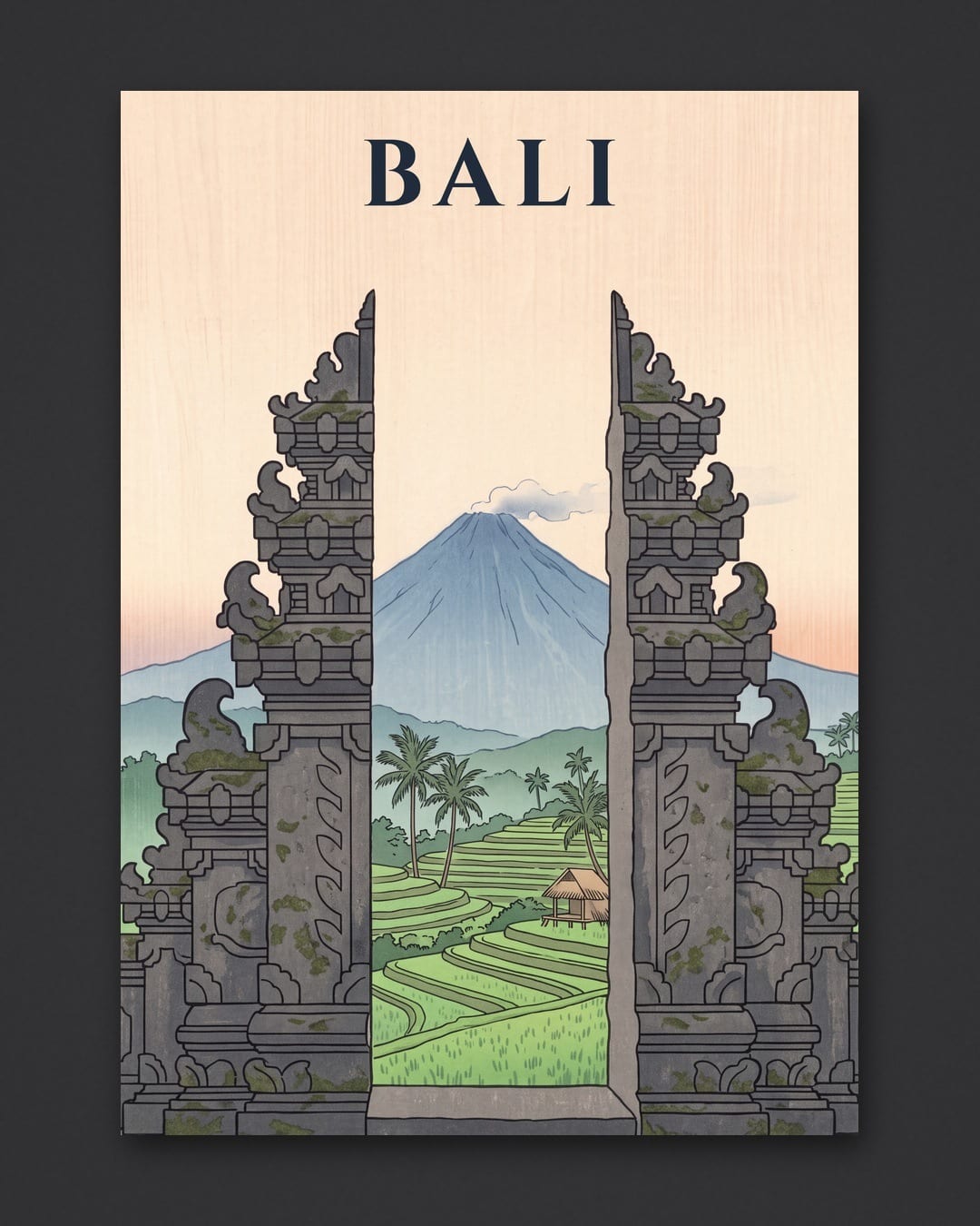 Bali Temple Gate print, unframed