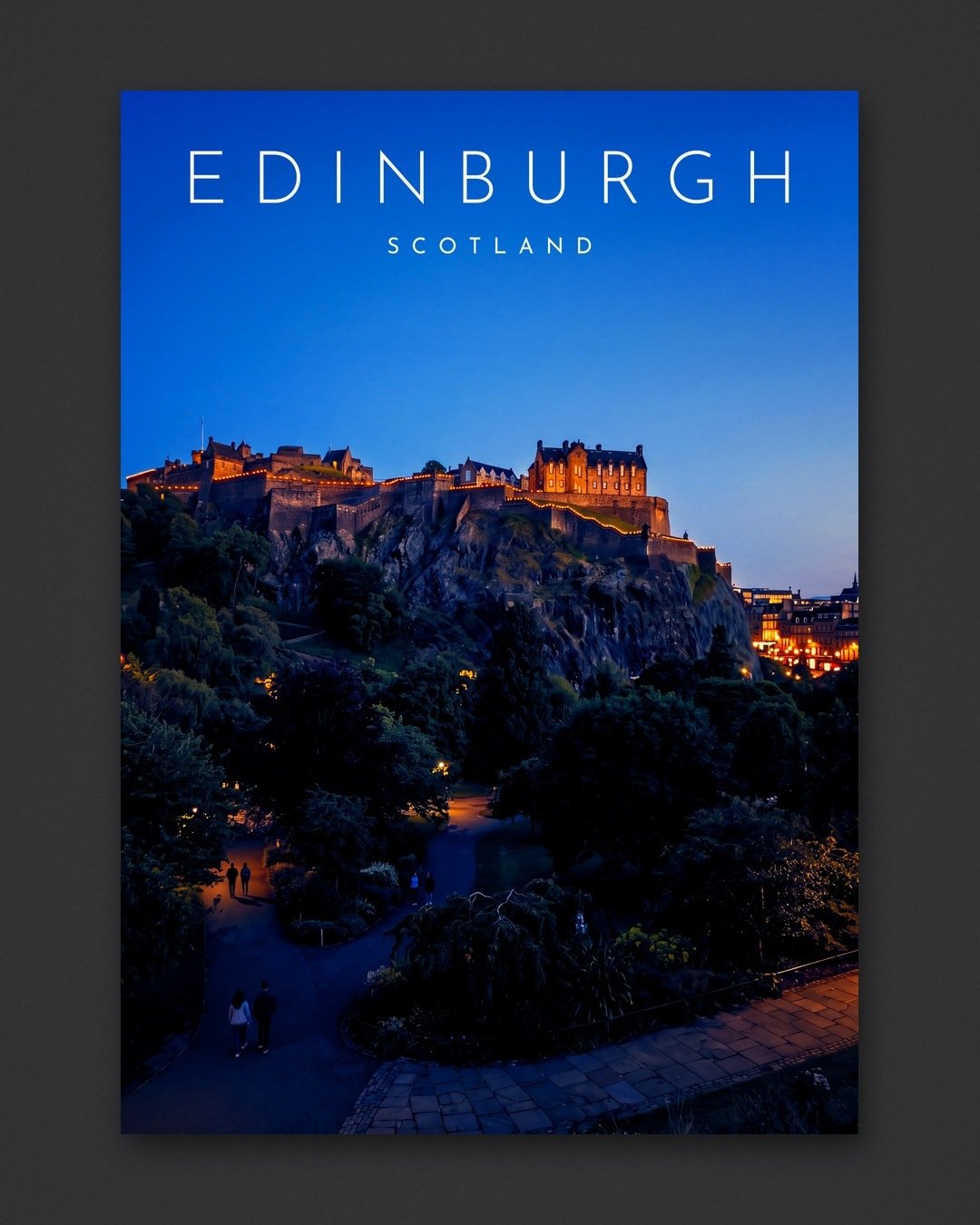 Edinburgh Castle at Blue Hour print: the unframed print