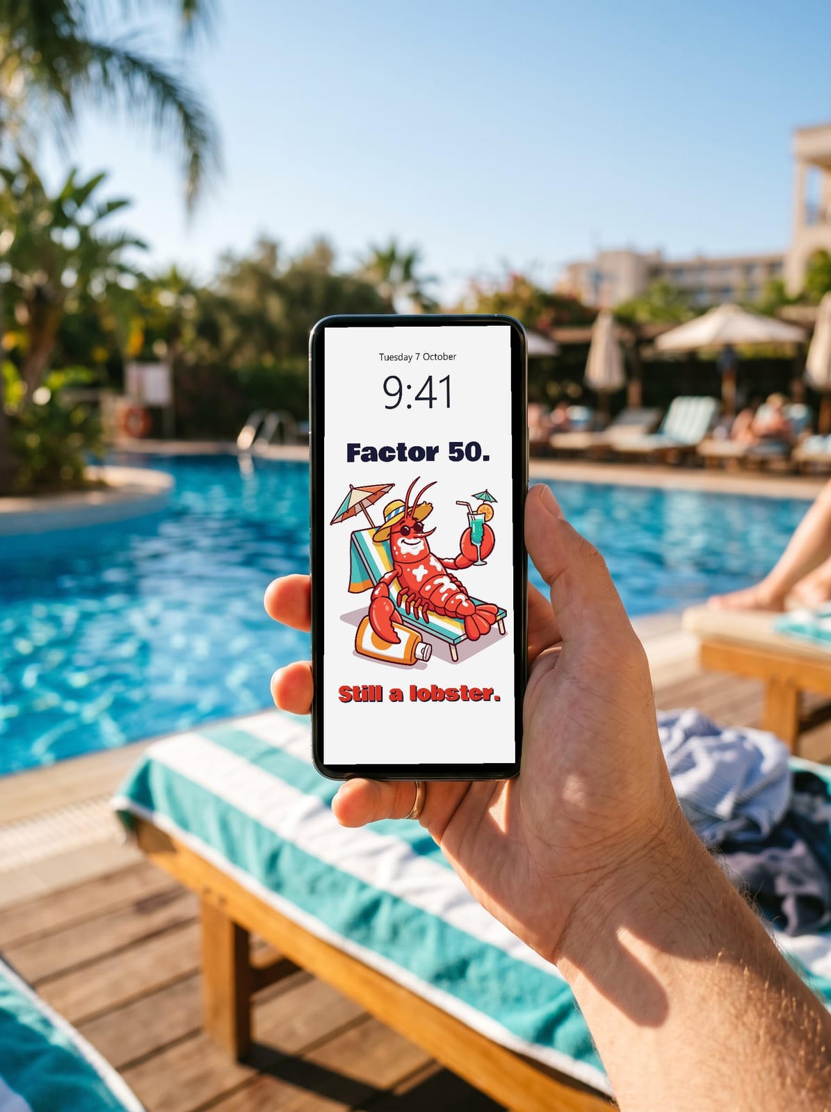 Factor 50 Still a Lobster as a phone lock screen wallpaper