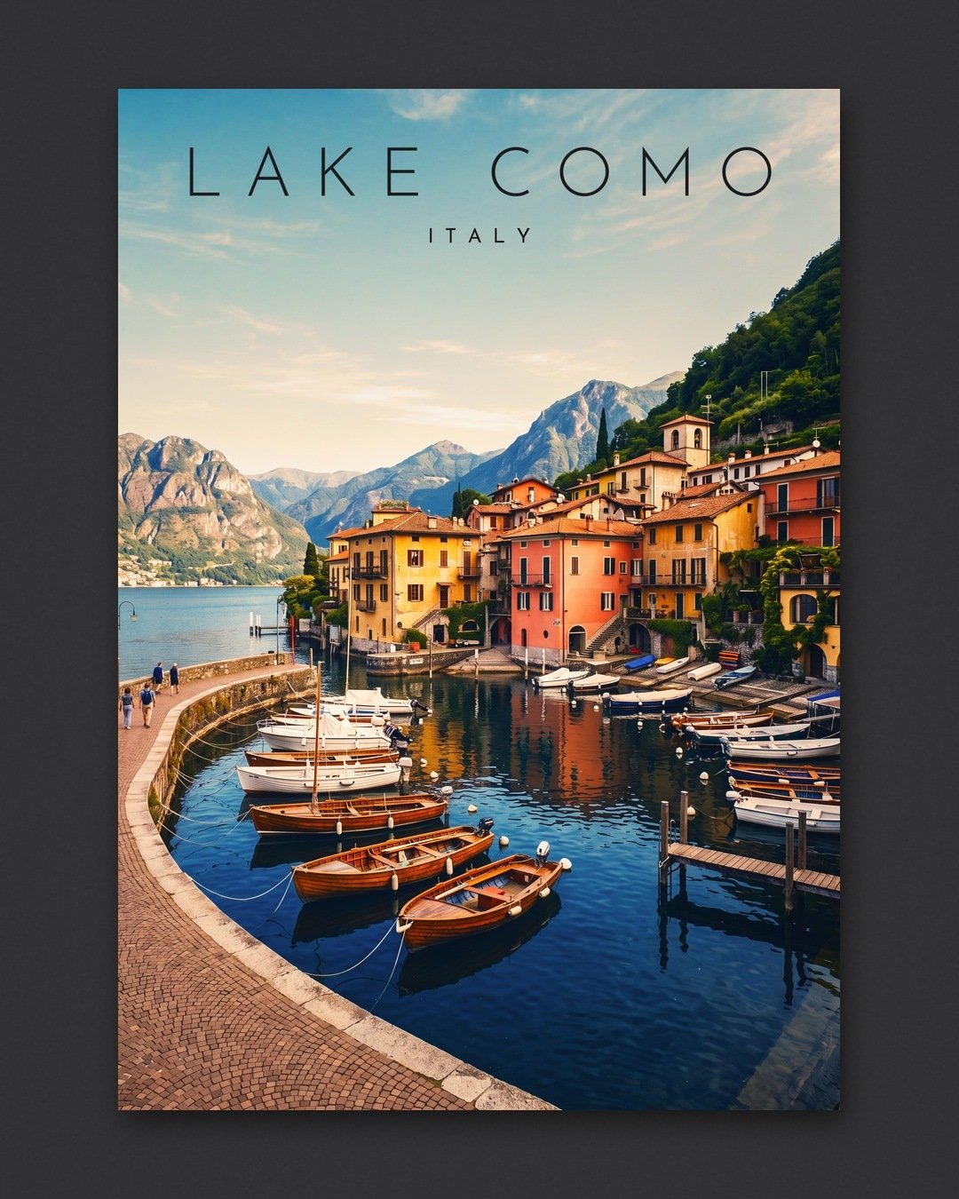 Lake Como, Varenna Harbour print: the unframed print