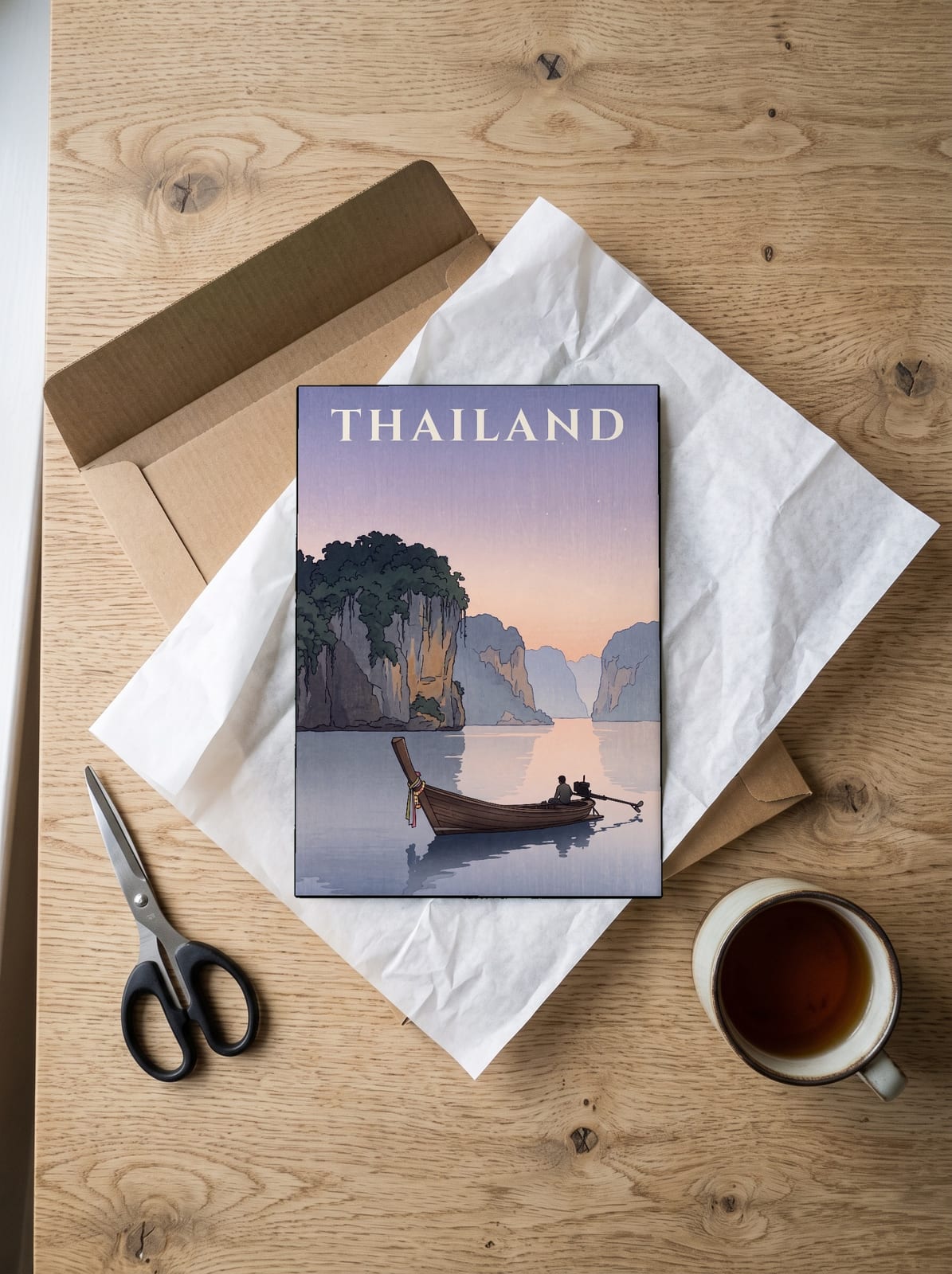 Thailand Longtail Boat print: unboxing the unframed A4 print