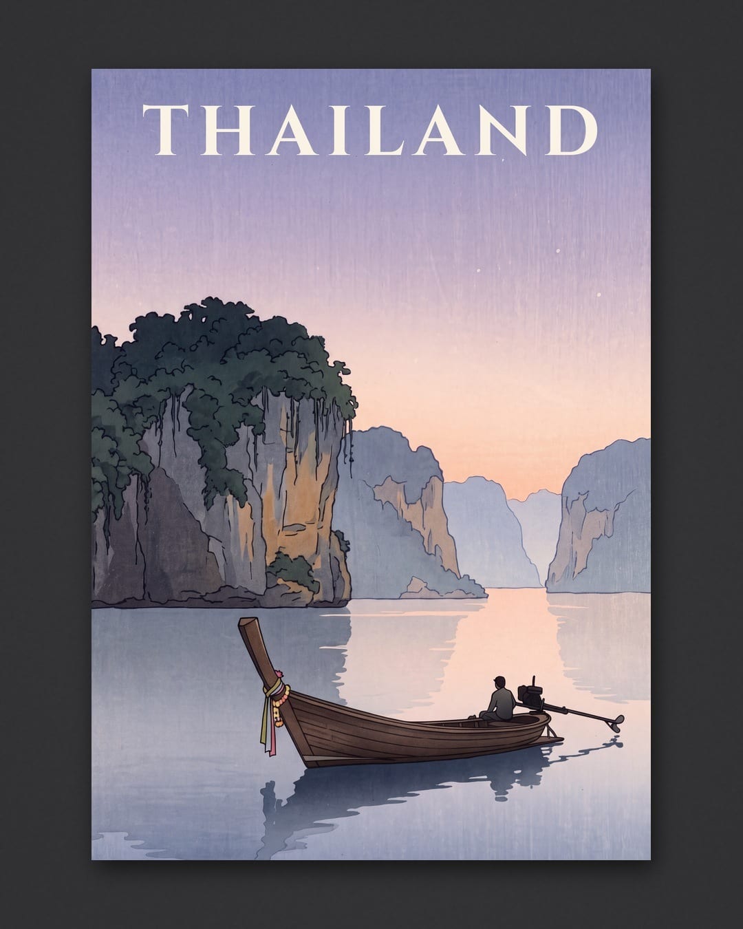 Thailand Longtail Boat print, unframed