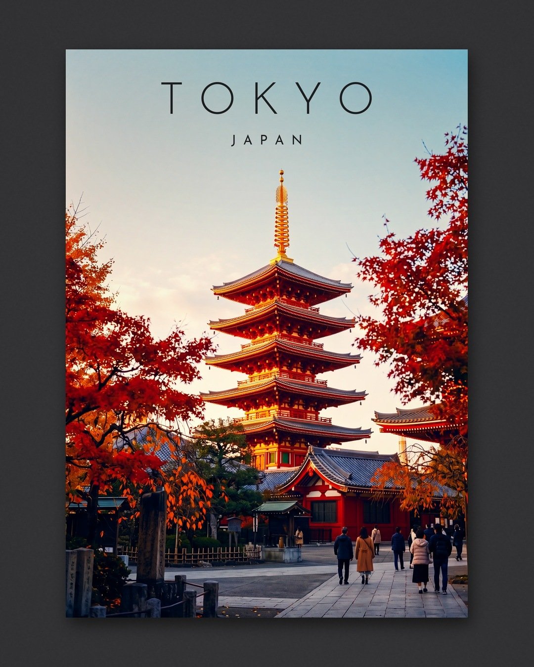 Tokyo Pagoda in Autumn print: the unframed print