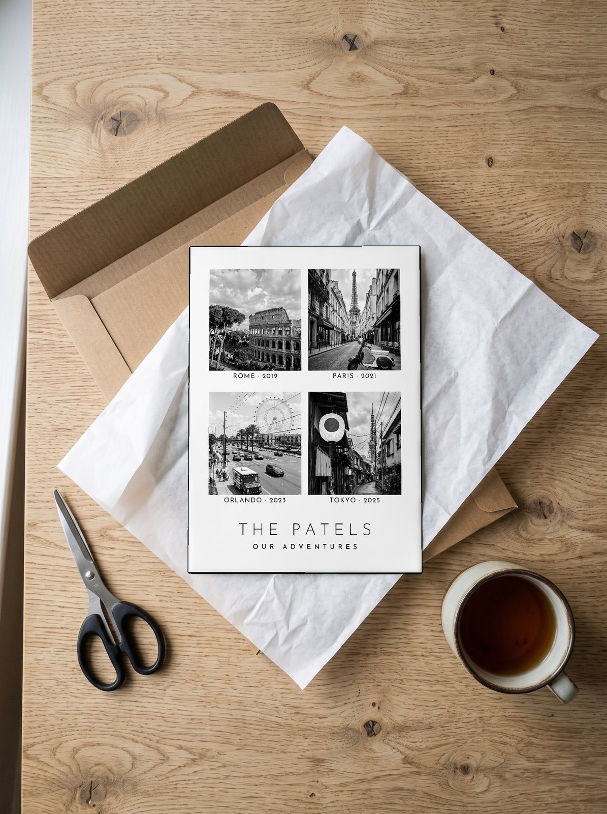 Unboxing the unframed A4 Our Family Adventures print from its mailer