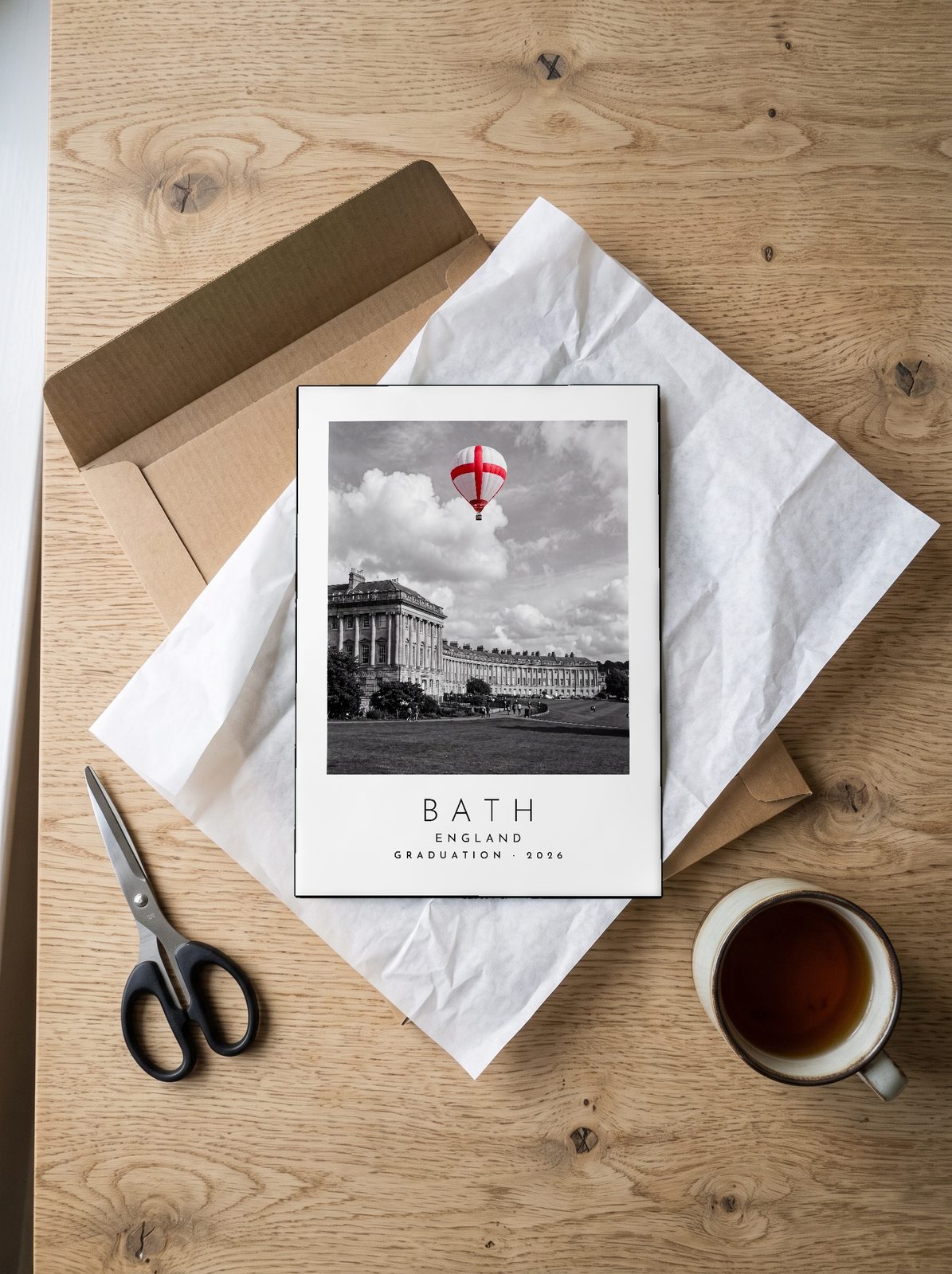 Our Trip Bath print: unboxing the unframed A4 print in its mailer