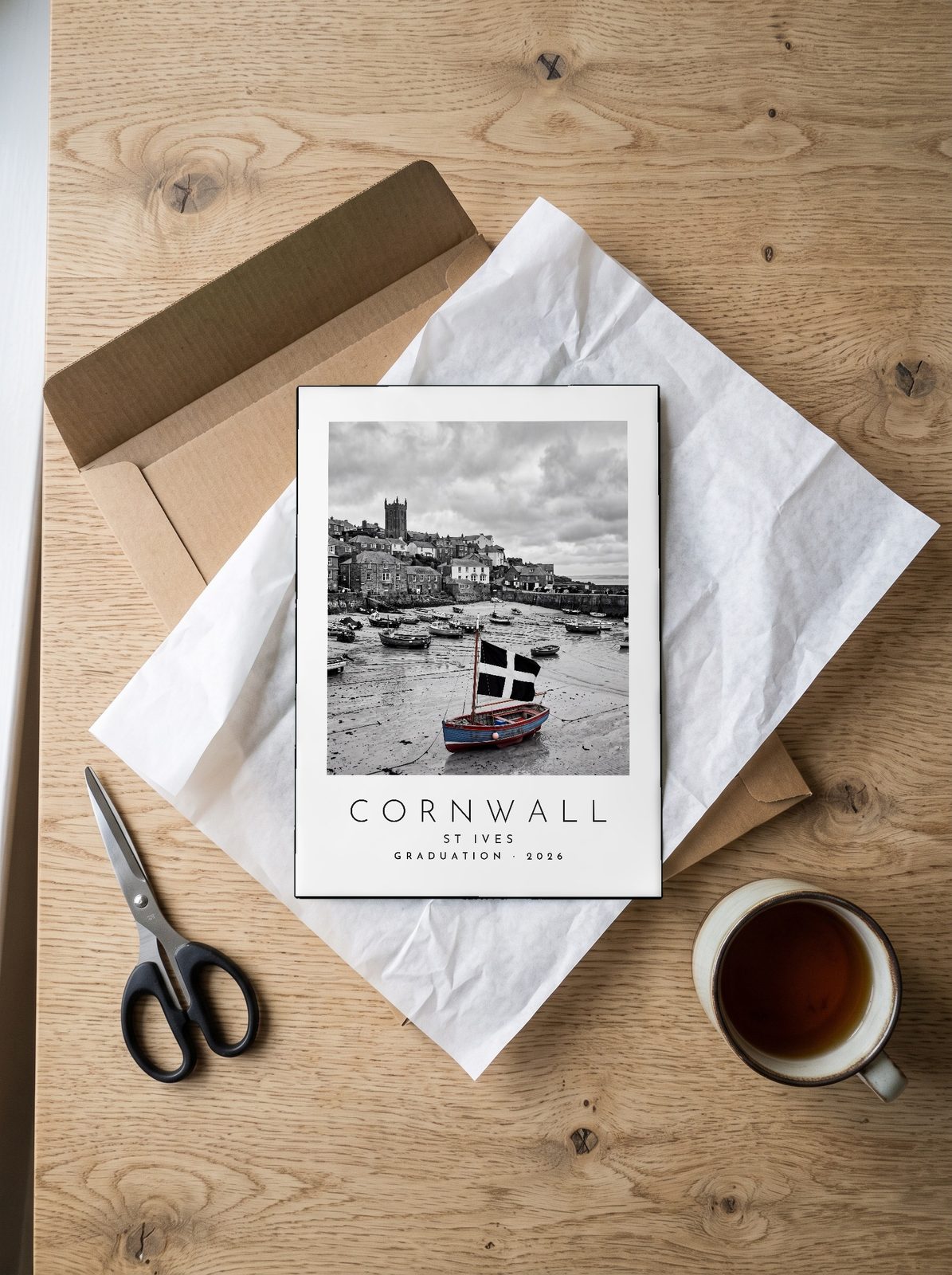 Our Trip Cornwall, St Ives print: unboxing the unframed A4 print in its mailer