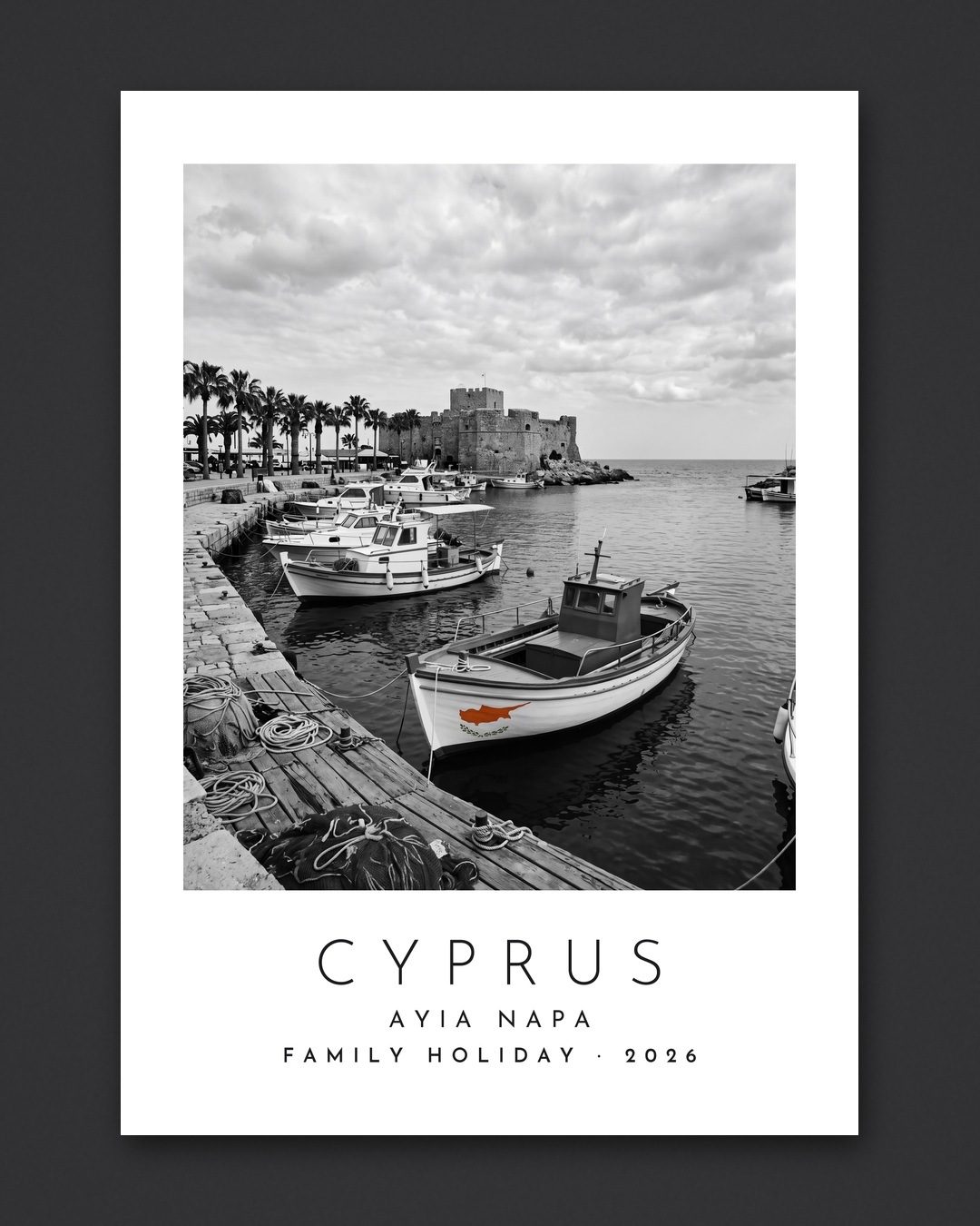 Our Trip Cyprus, Ayia Napa print: the unframed print