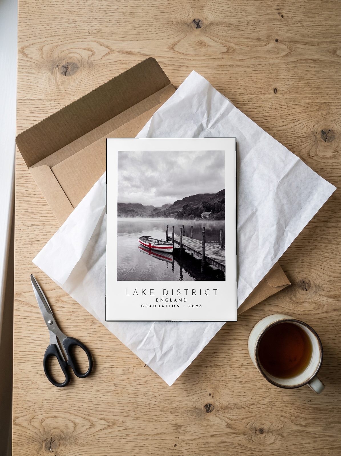 Our Trip Lake District print: unboxing the unframed A4 print in its mailer