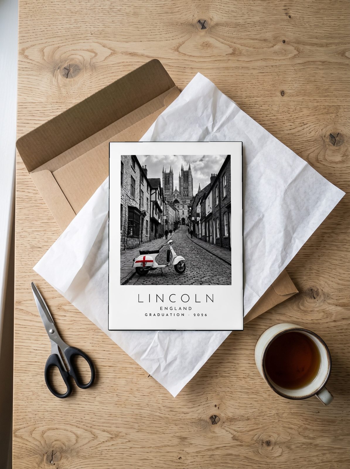 Our Trip Lincoln print: unboxing the unframed A4 print in its mailer