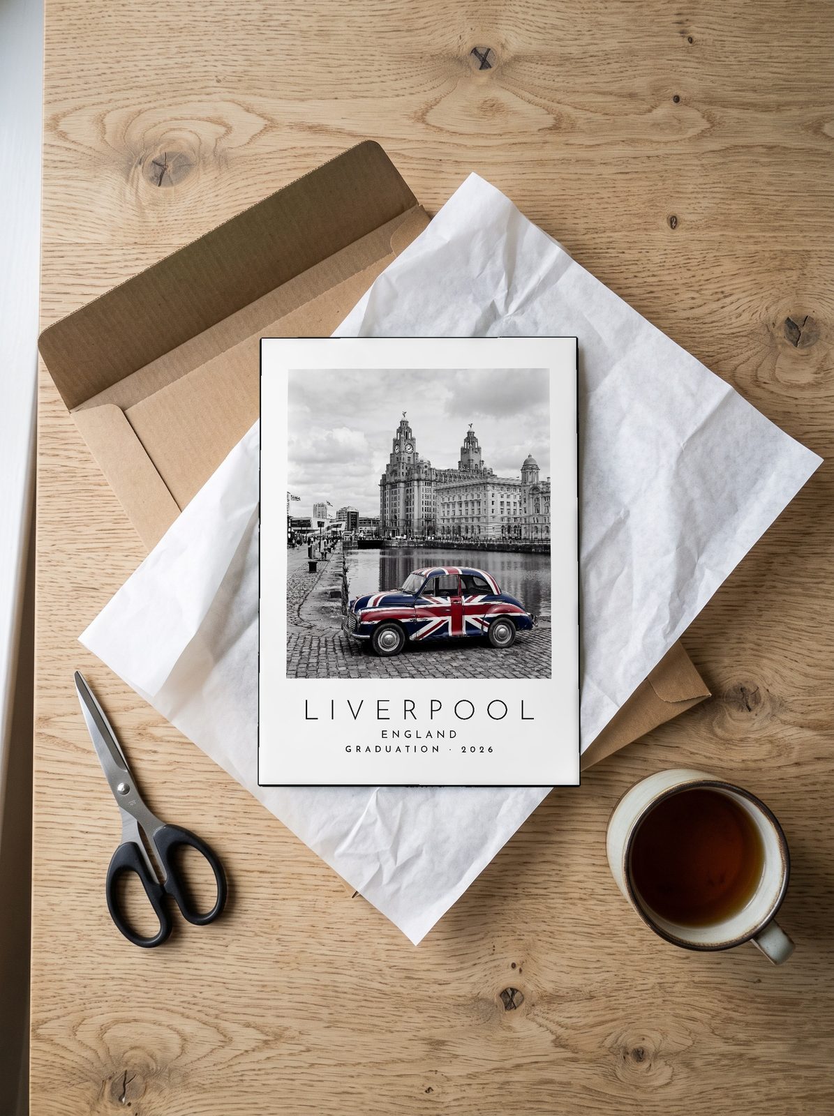 Our Trip Liverpool print: unboxing the unframed A4 print in its mailer