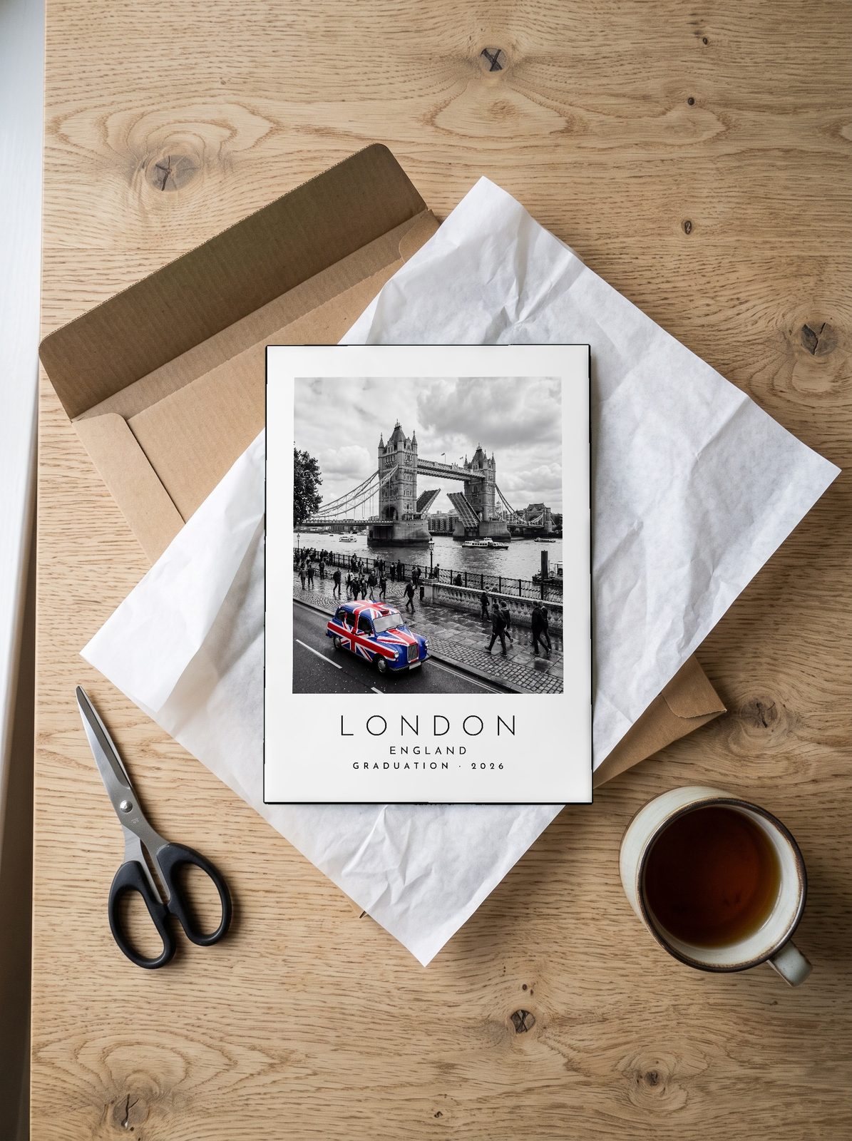 Our Trip London print: unboxing the unframed A4 print in its mailer