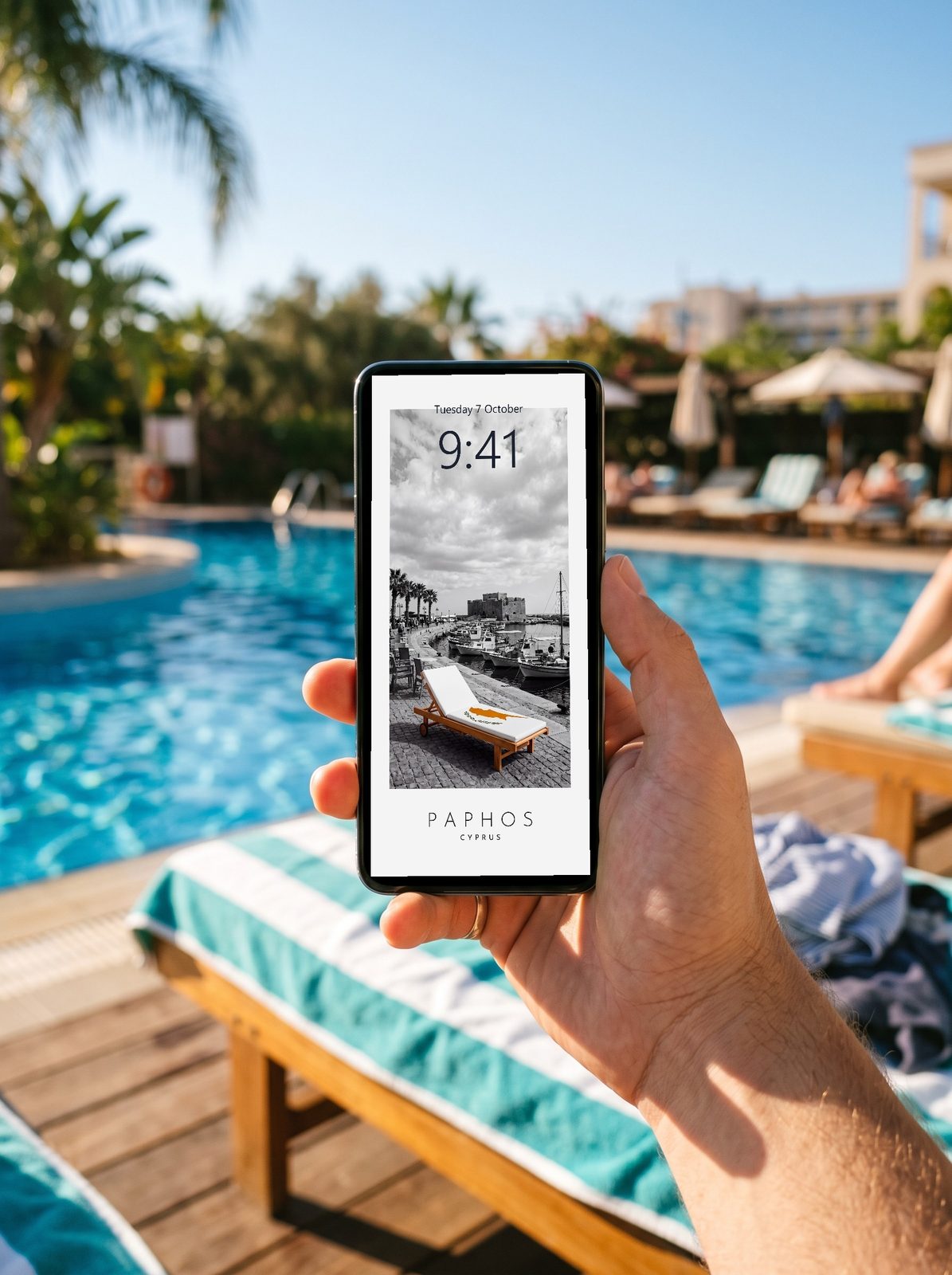 Our Trip Paphos print: as a phone lock screen wallpaper