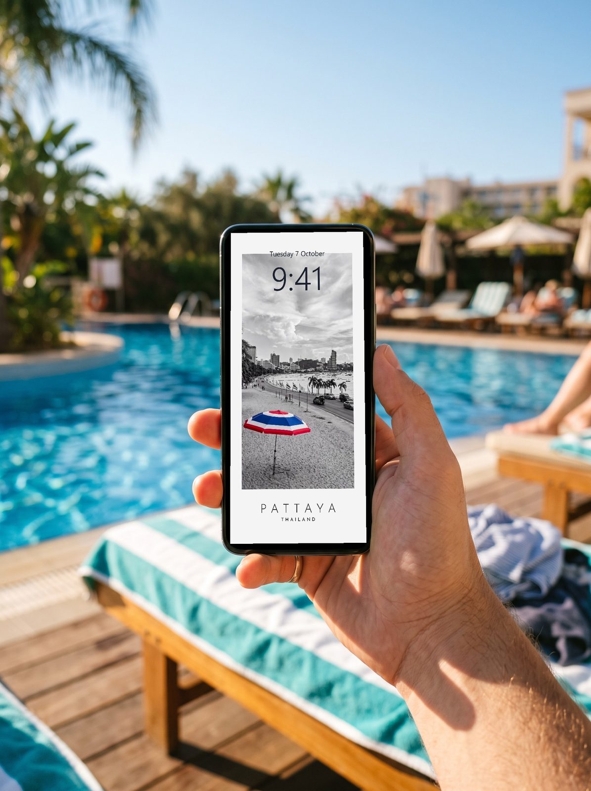 Our Trip Pattaya print: as a phone lock screen wallpaper