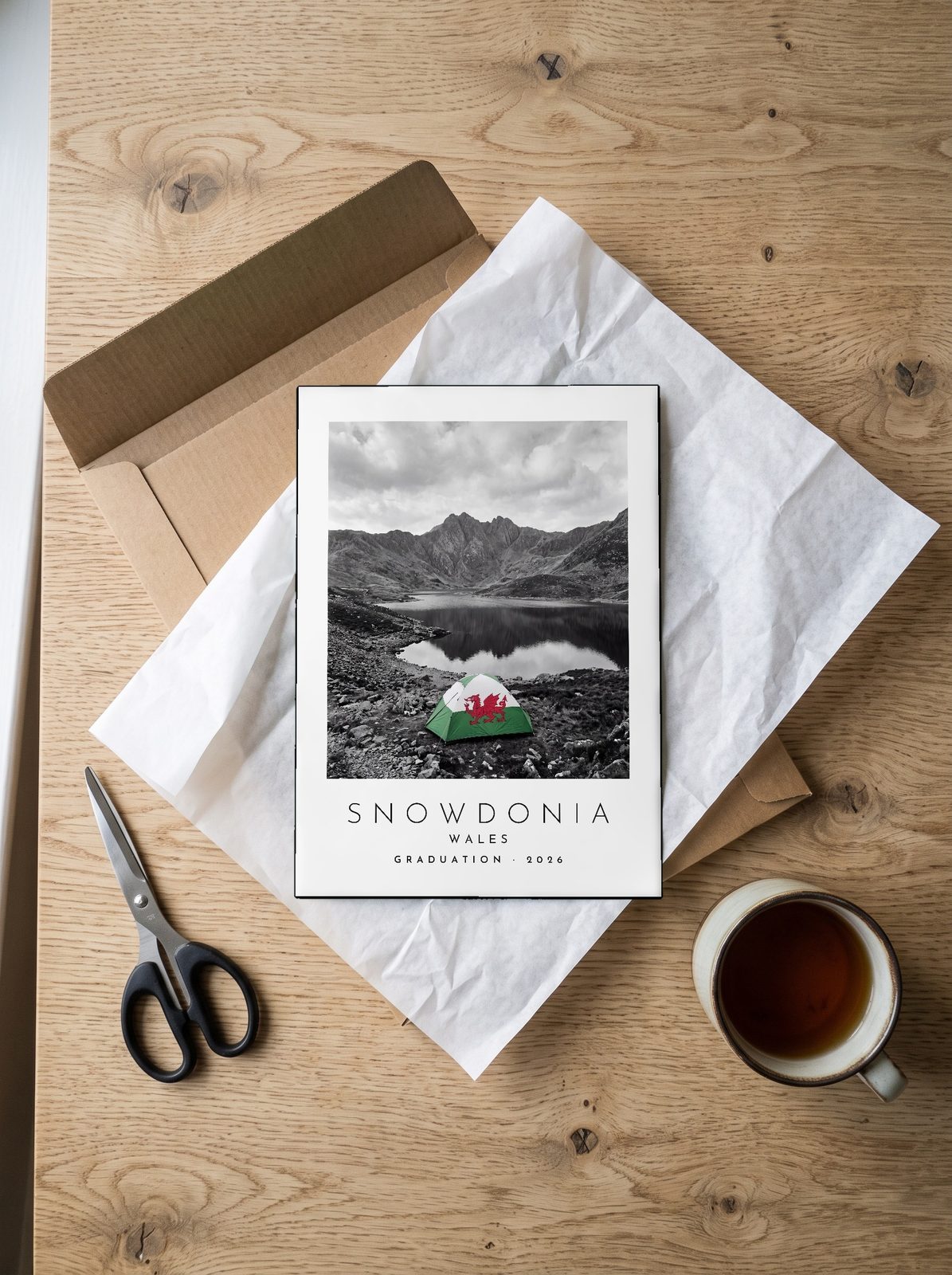 Our Trip Snowdonia print: unboxing the unframed A4 print in its mailer