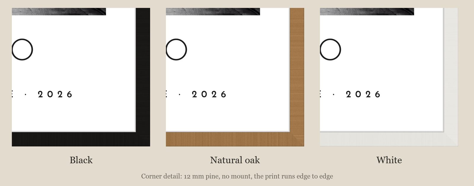 Our Trip Tokyo print: corner detail of each finish