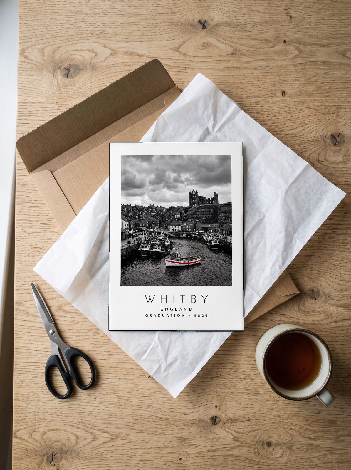 Our Trip Whitby print: unboxing the unframed A4 print in its mailer