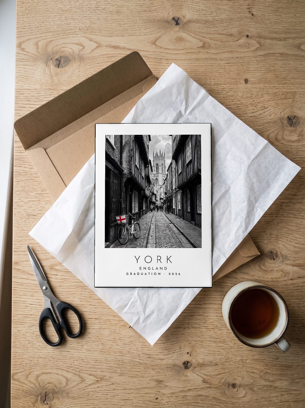 Our Trip York print: unboxing the unframed A4 print in its mailer