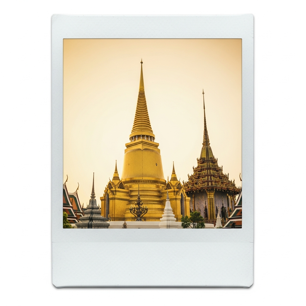Bangkok temple polaroid