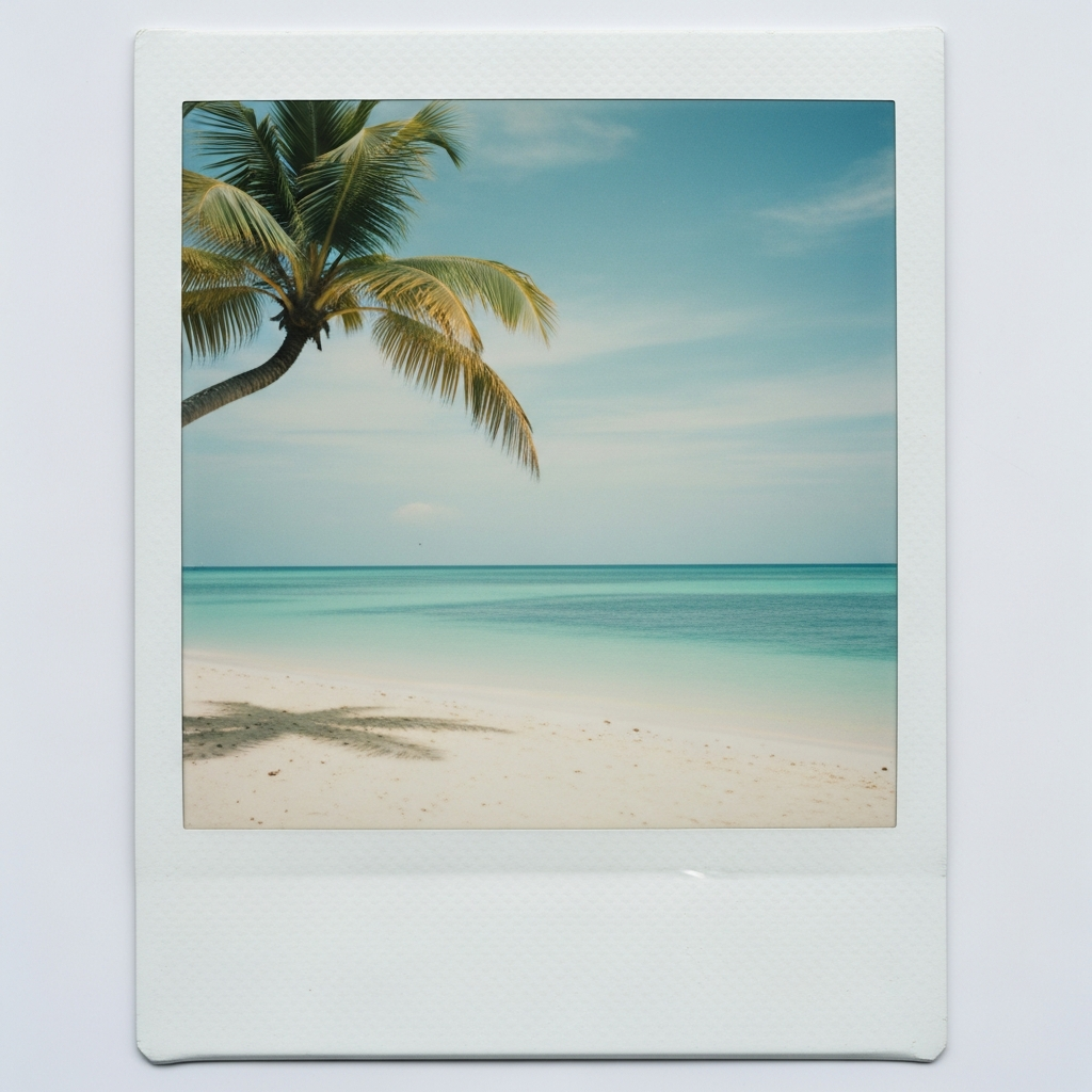 Tropical beach polaroid